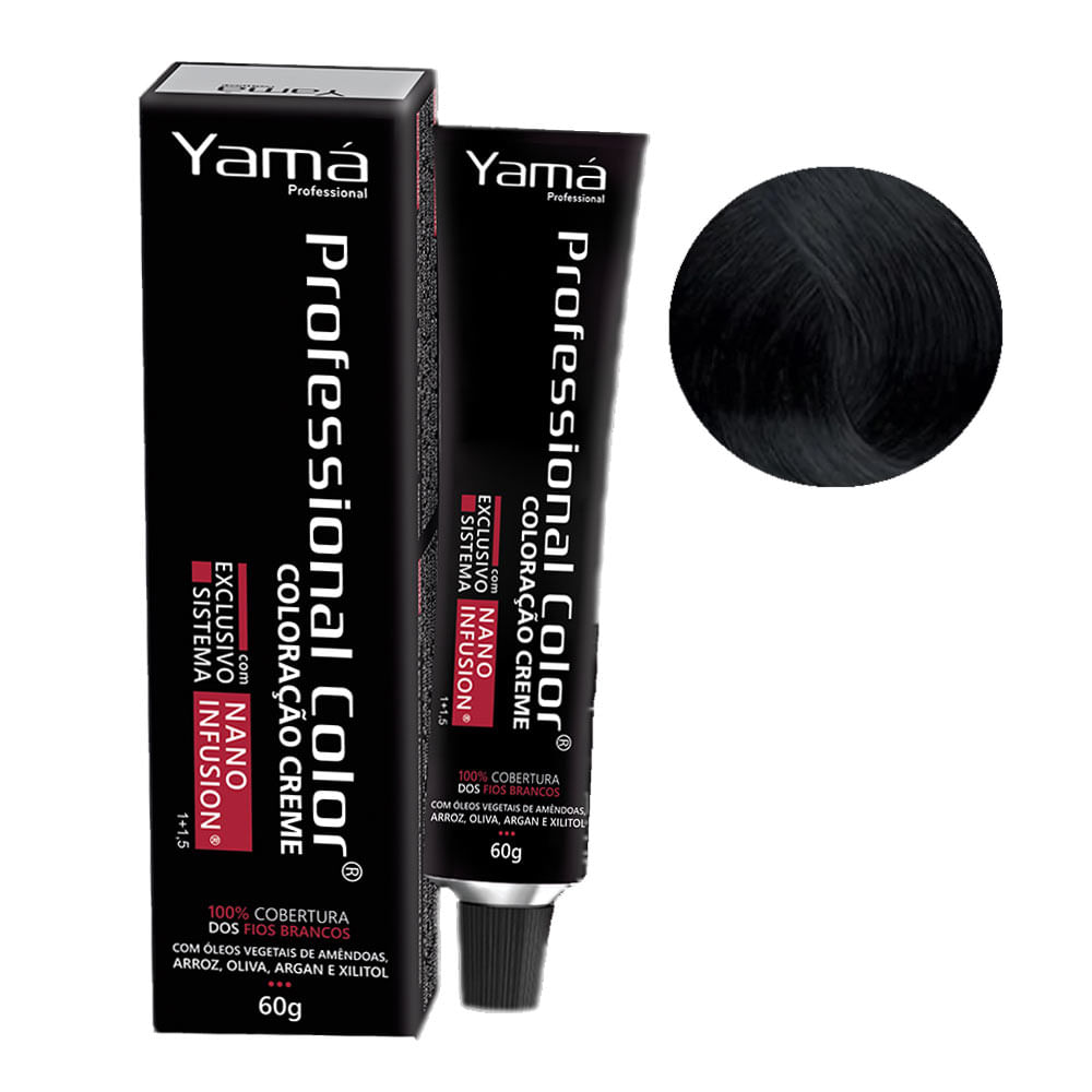 COLORACAO YAMA PROFESSIONAL NANO INFUSION 60G 1.0 PRETO