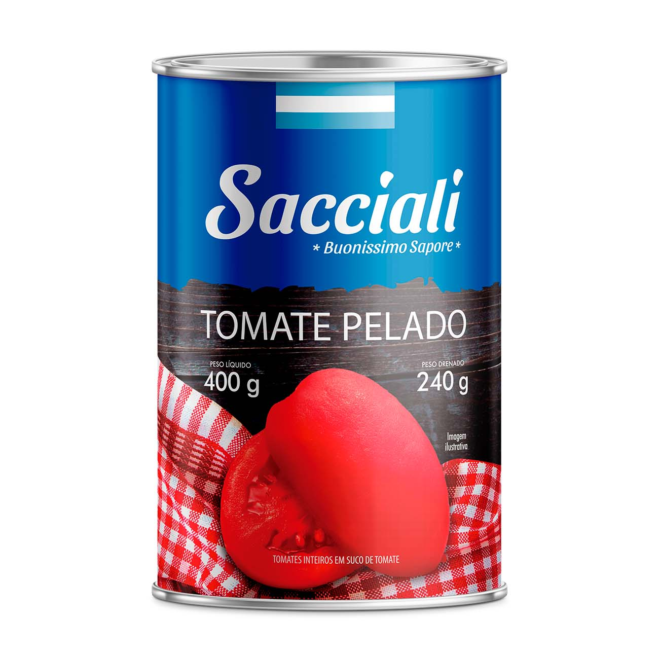 TOMATE PELADO SACCIALI LT 400G