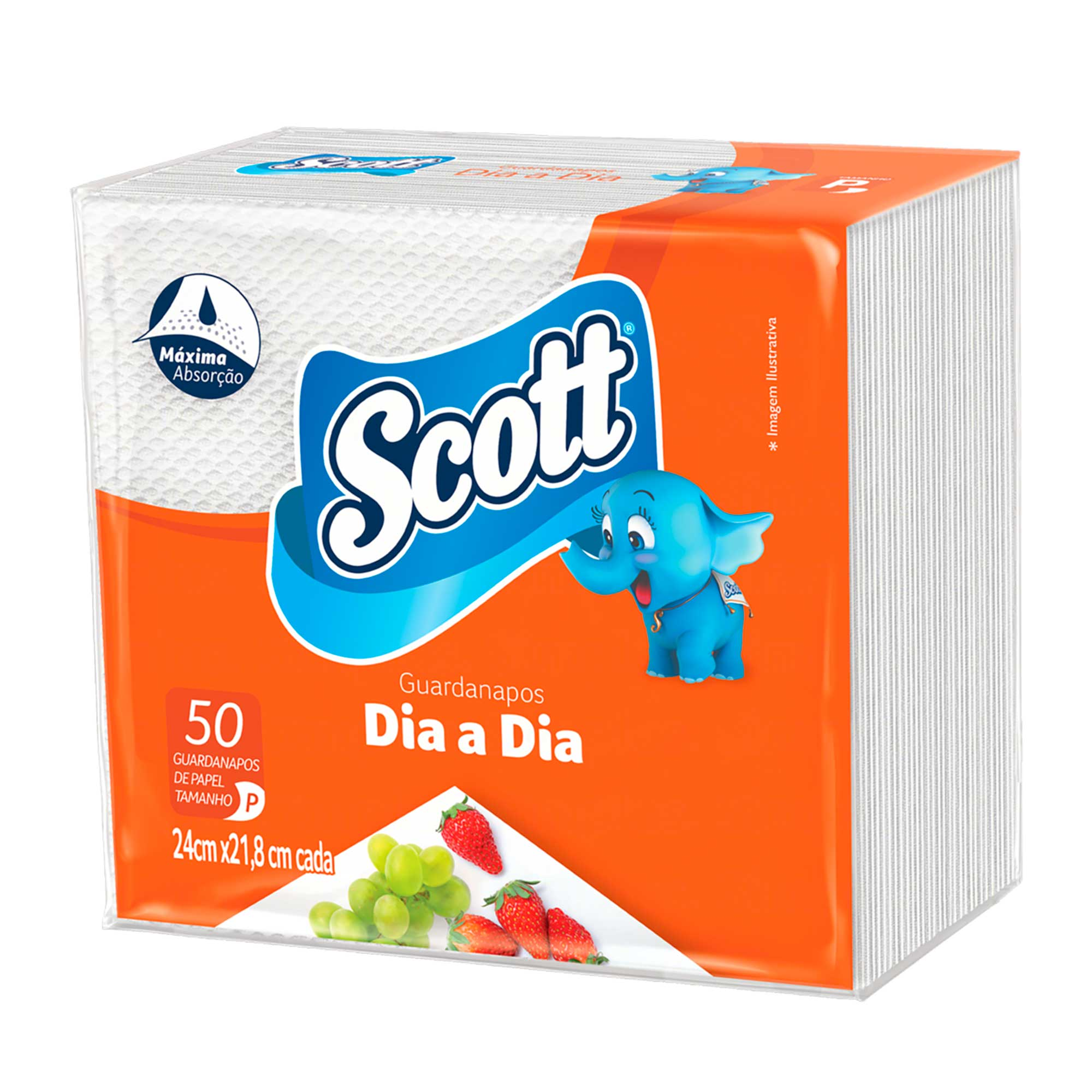 GUARDANAPO SCOTT DIA A DIA FOLHA SIMPLES TAM P COM 50 UN