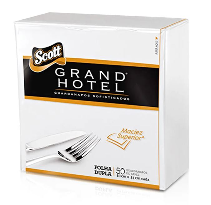 GUARDANAPO SCOTT GRAND HOTEL FOLHA DUPLA TAM G C/ 50 UN
