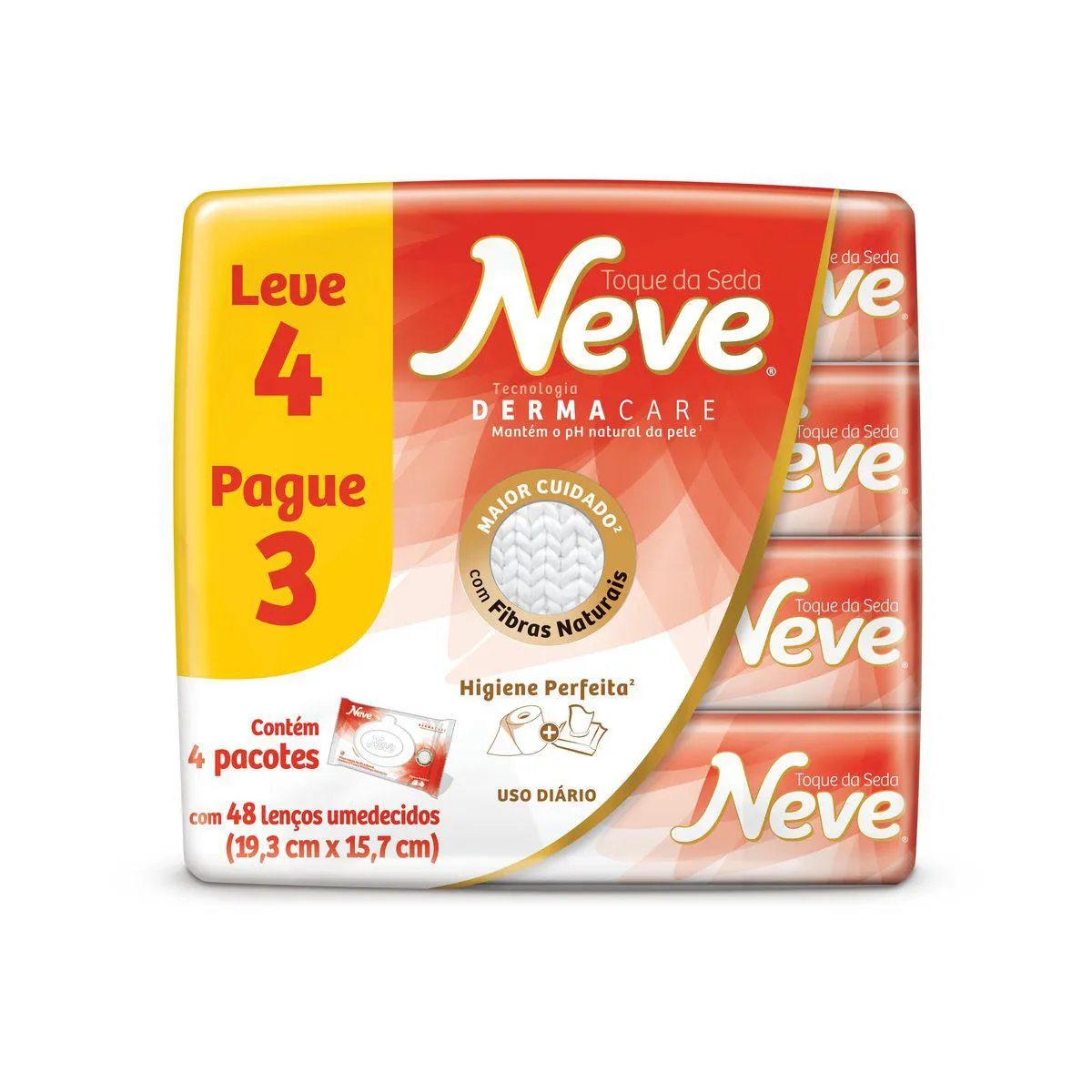 LENCO UMEDECIDA NEVE TOQUE DA SEDA L4P3 C/48