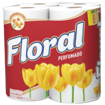 PAPEL HIGIENICO FLORAL FS 30M C/8UN PERFUMADO