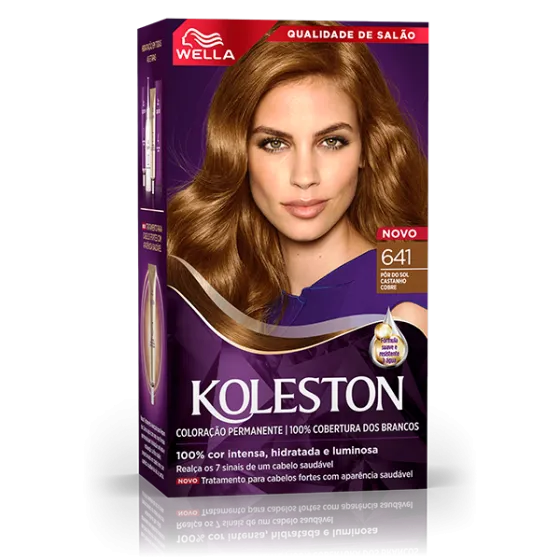 KIT COR KOLESTON+ CONDICIONADOR TOQUE DE COR 641 CASTANHO COBRE+ CARAMELO