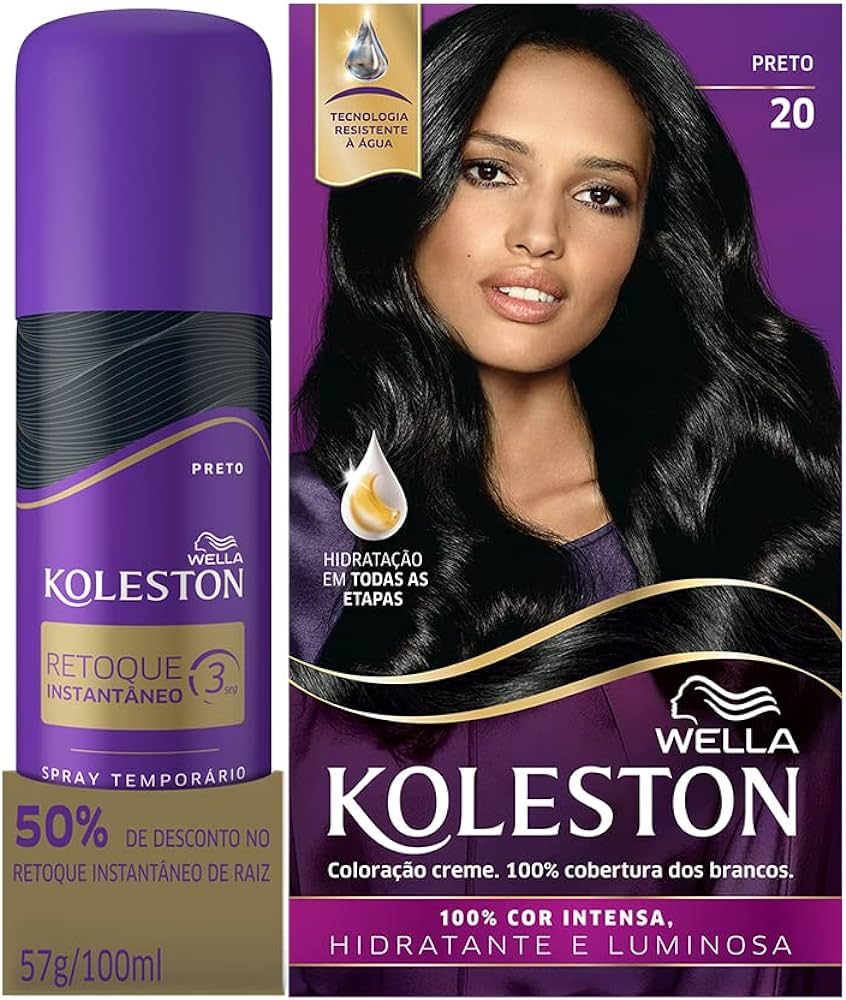 KIT COR KOLESTON+RETOQUE DE COR 20 PRETO + PRETO