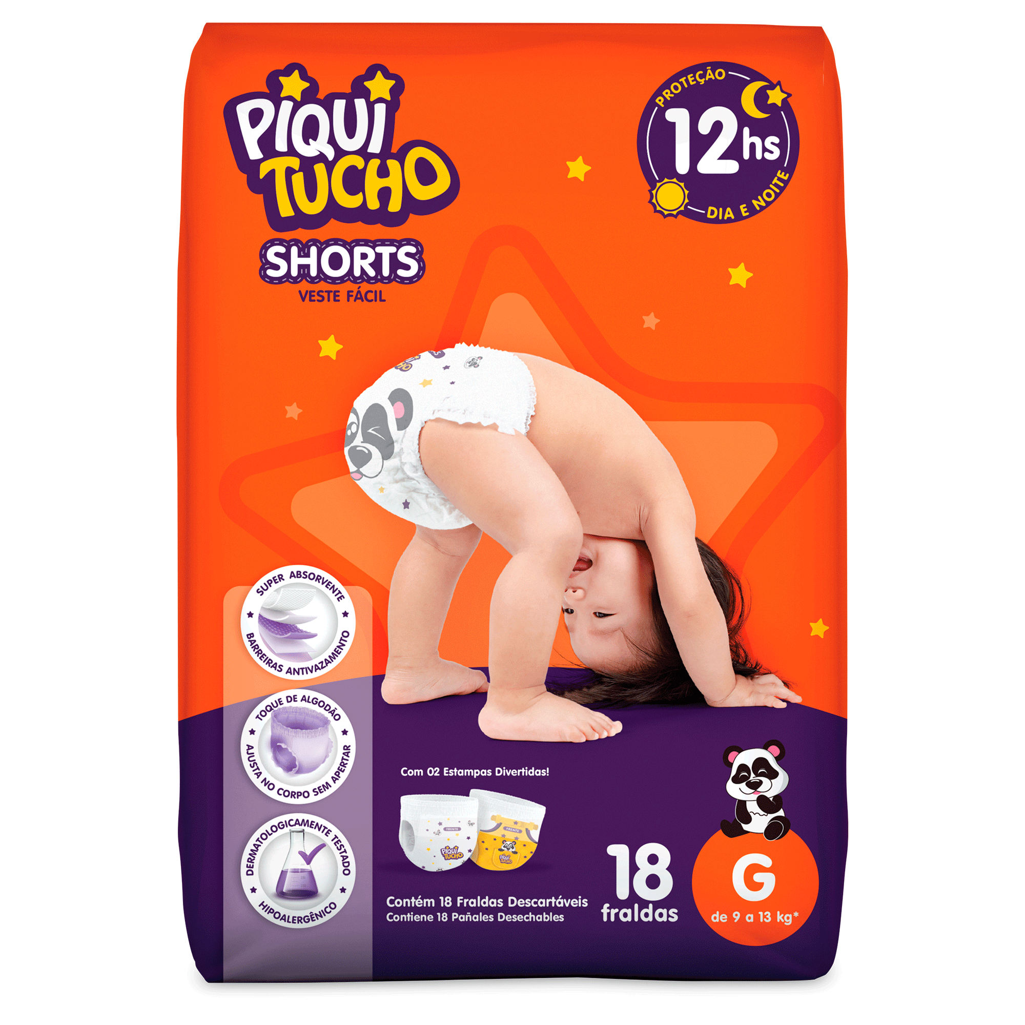 FRALDA PIQUITUCHO SHORTS JUMBINHO G COM 18 UNIDADES