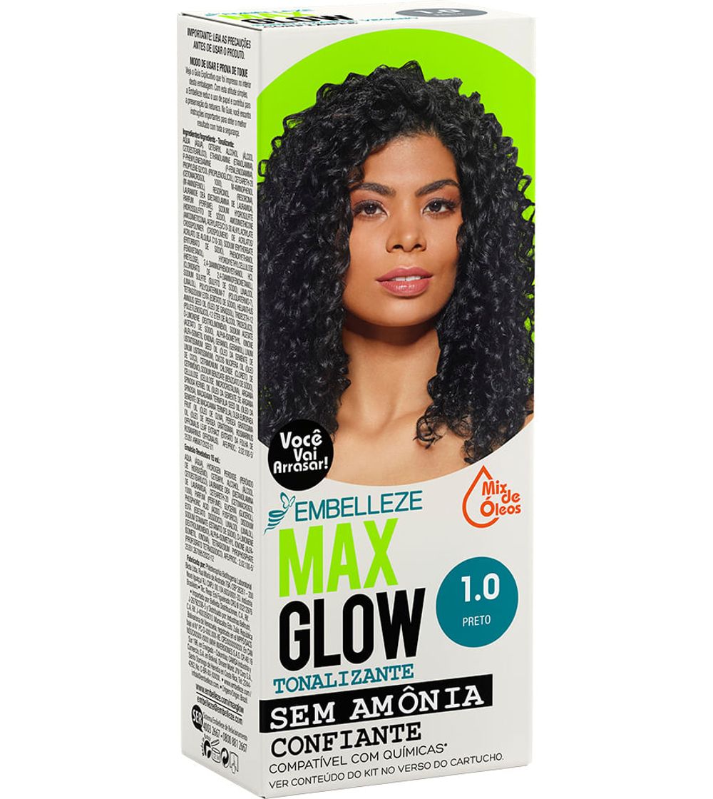 COR MAX GLOW TONALIZANTE 1.0 PRETO