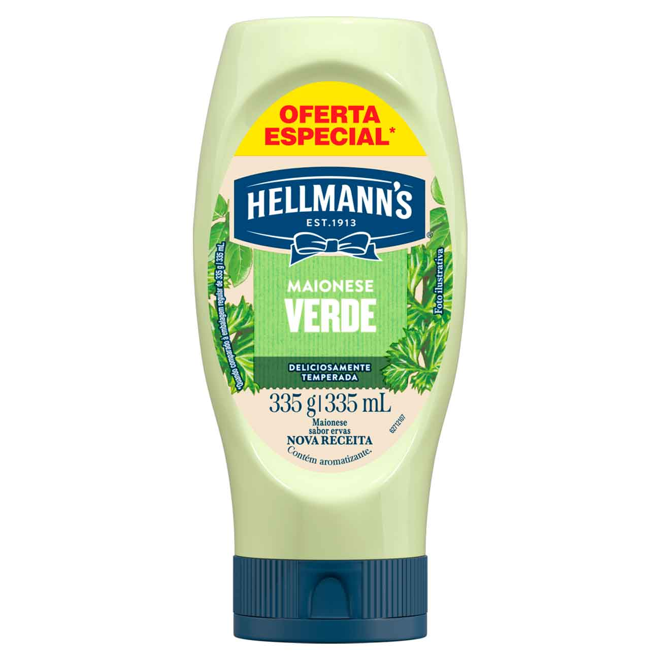 MAIONESE HELLMANNS 335G SQUEEZE VERDE OFERTA ESPECIAL
