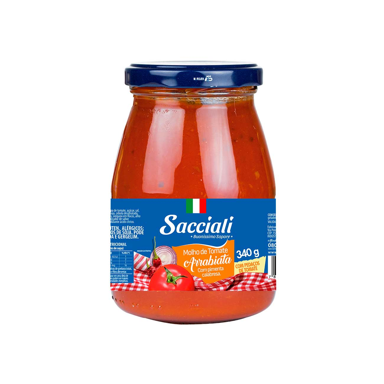 MOLHO DE TOMATE SACCIALI VD 340G ARRABIATA