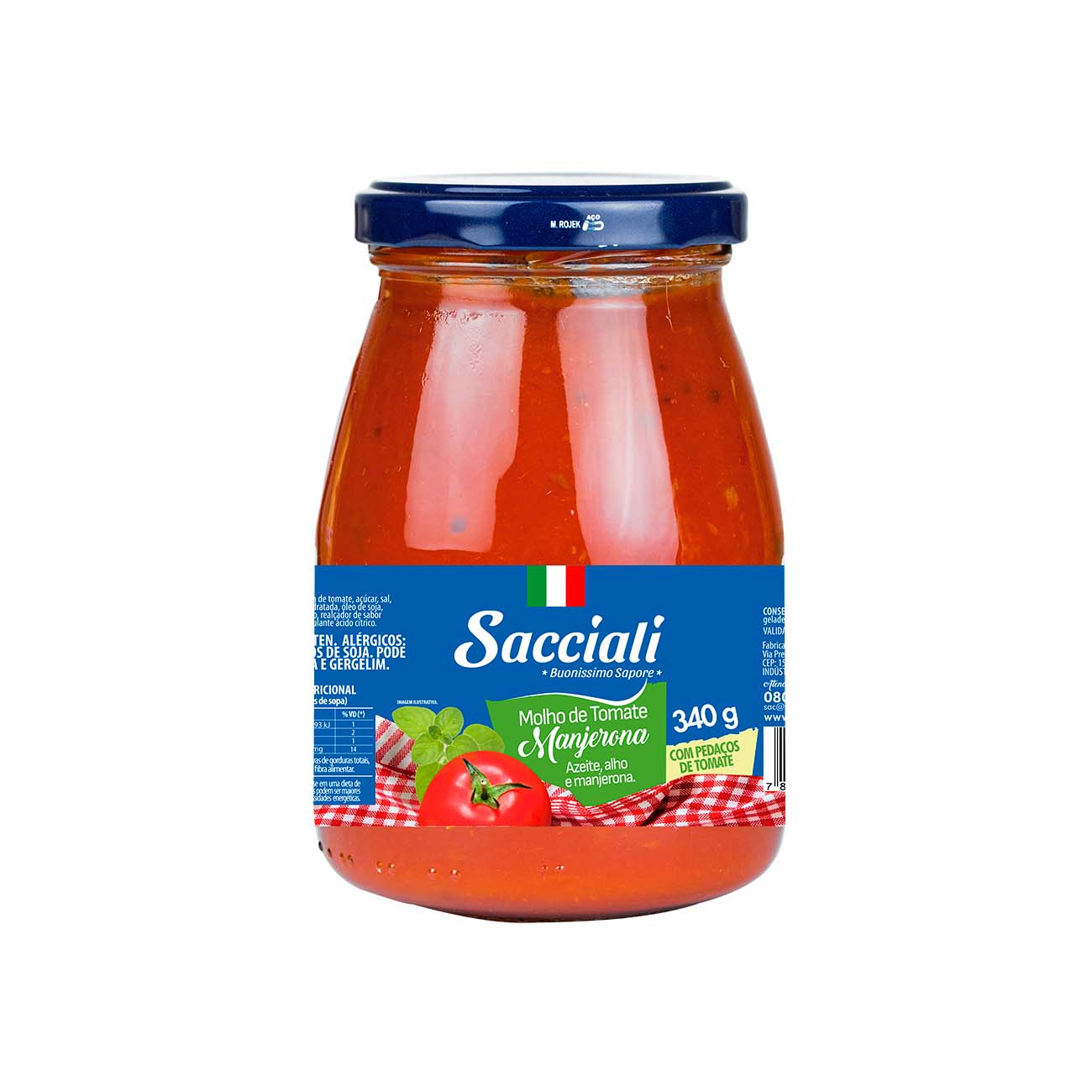 MOLHO DE TOMATE SACCIALI VD 340G MANJERONA