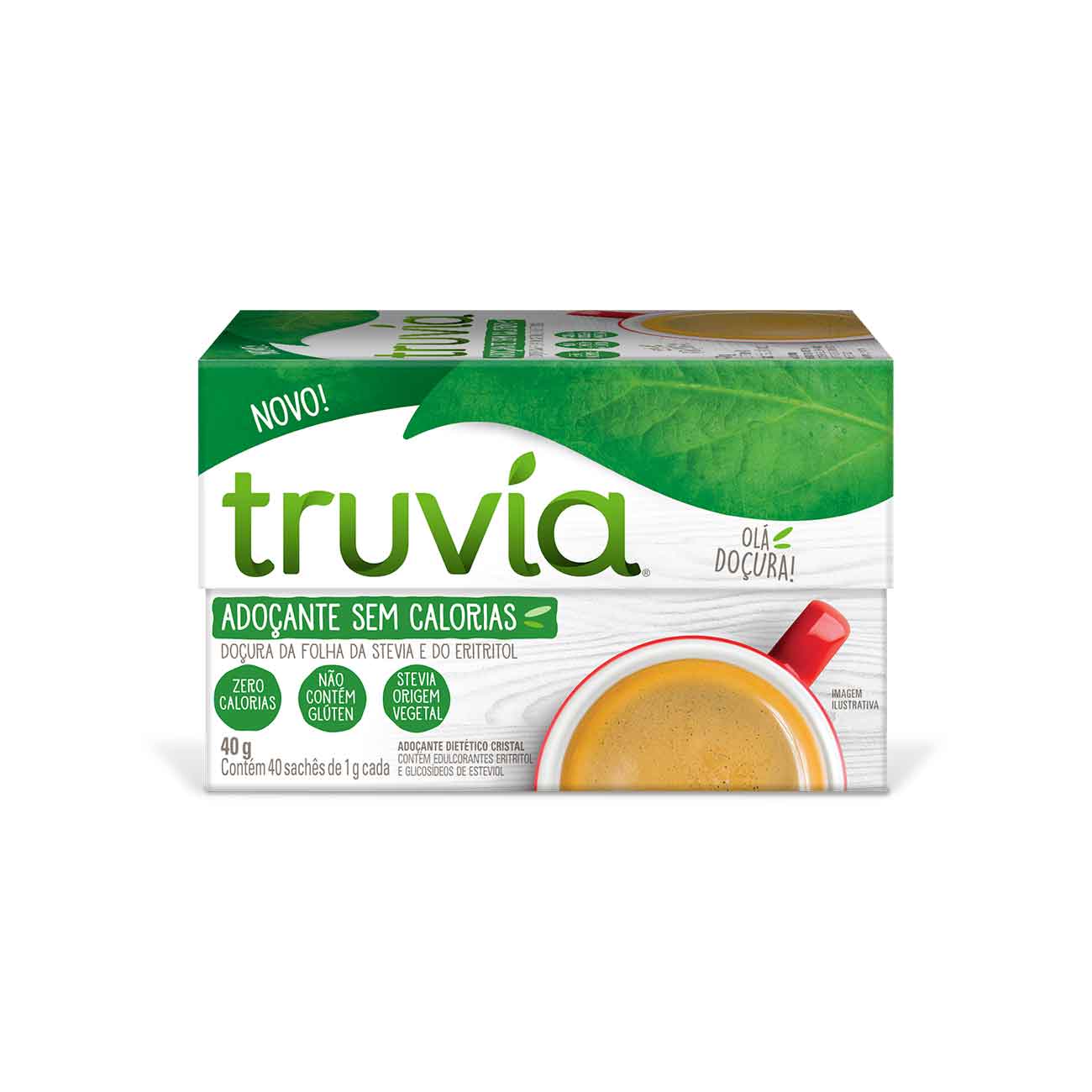 ADOCANTE TRUVIA EM PO 40G C/40UN STEVIA E ERITRITOL