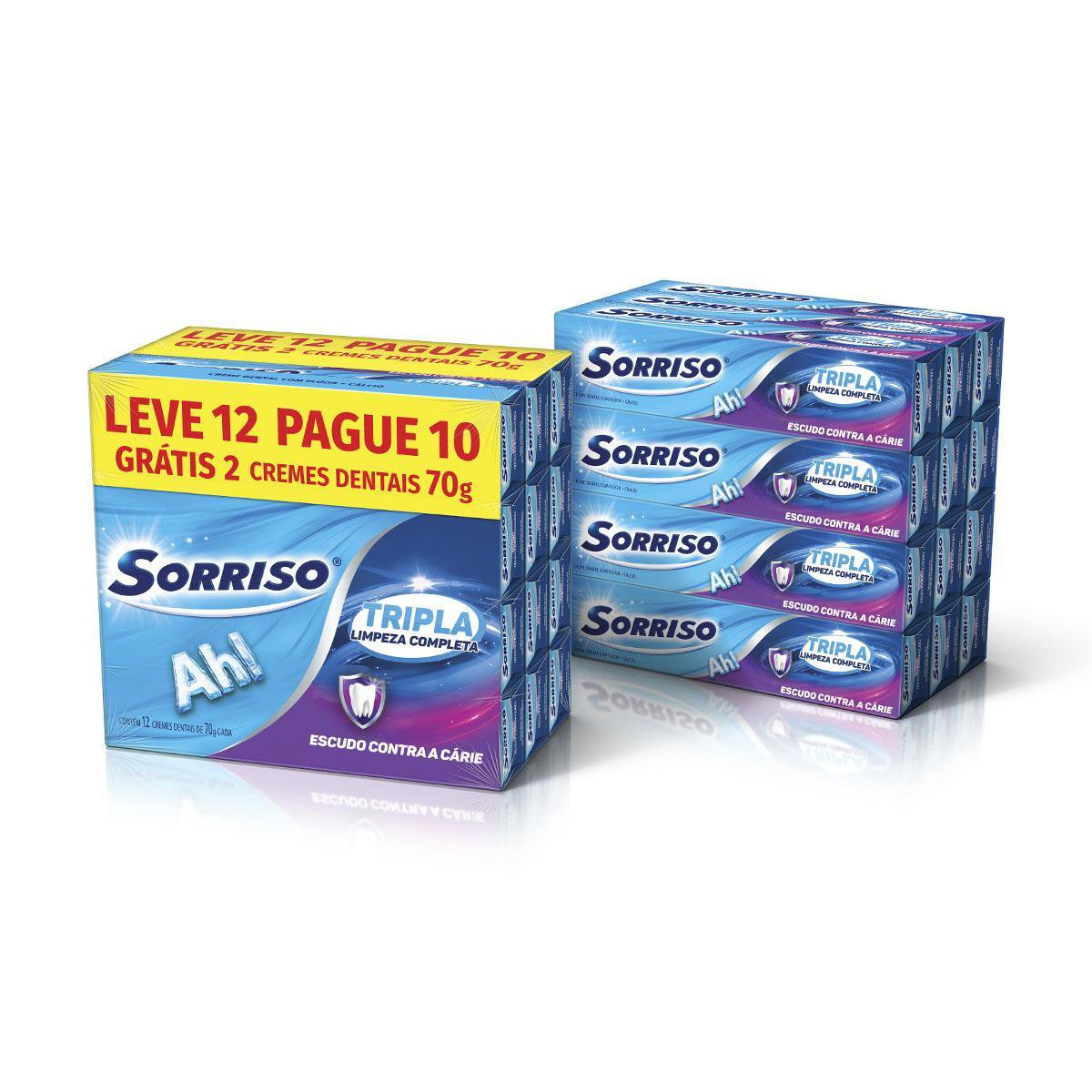 CREME DENTAL SORRISO 70G LEVE 12 PAGUE 10 TRIPLA LIMPEZA COMPLETA