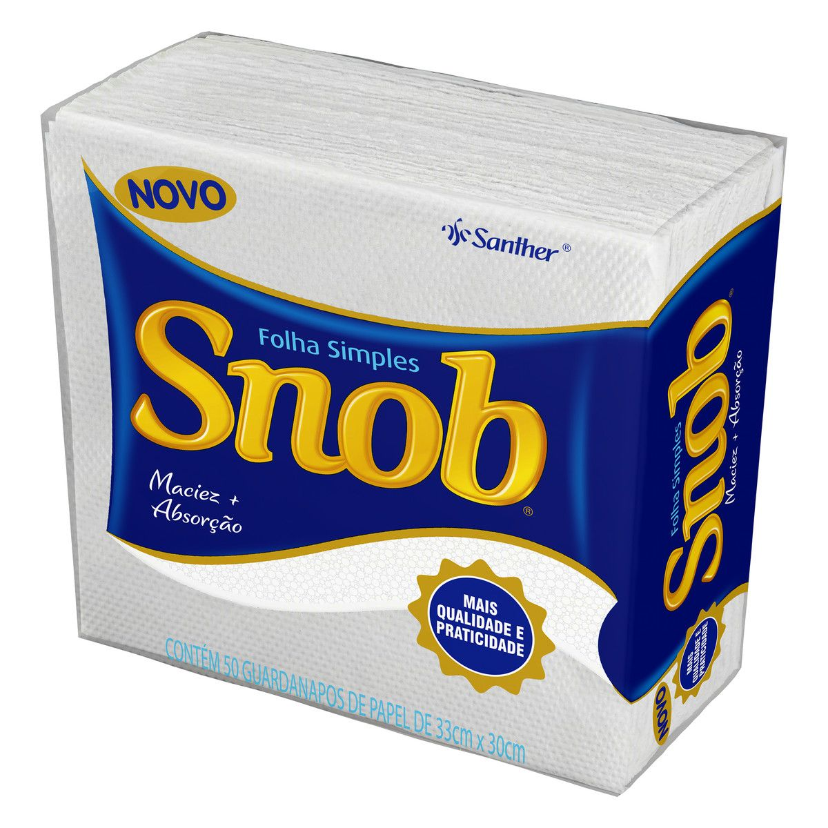 GUARDANAPO SNOB FOLHA SIMPLES 24X22CM COM 50 UNIDADES PEQUENO