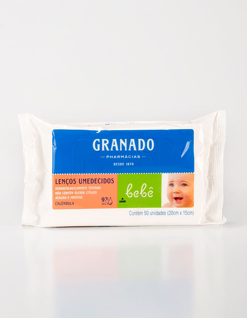 LENCO UMEDECIDO GRANADO BEBE 50 UNIDADES CALEDULA