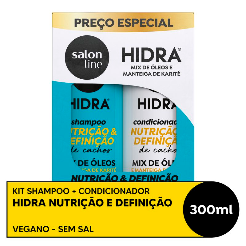 SHAMPOO + CONDICIONADOR SALON LINE HIDRA 300ML MANTEIGA DE KARITE