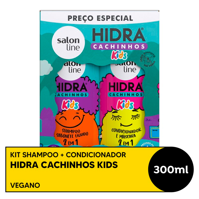 SHAMPOO + CONDICIONADOR SALON LINE HIDRA 300ML CACHINHOS KIDS