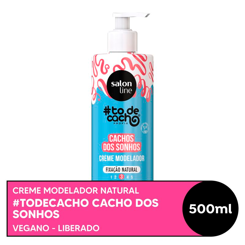 CREME MODELADOR SALON LINE TODECACHO 500ML CACHOS DOS SONHOS FIXACAO NATURAL