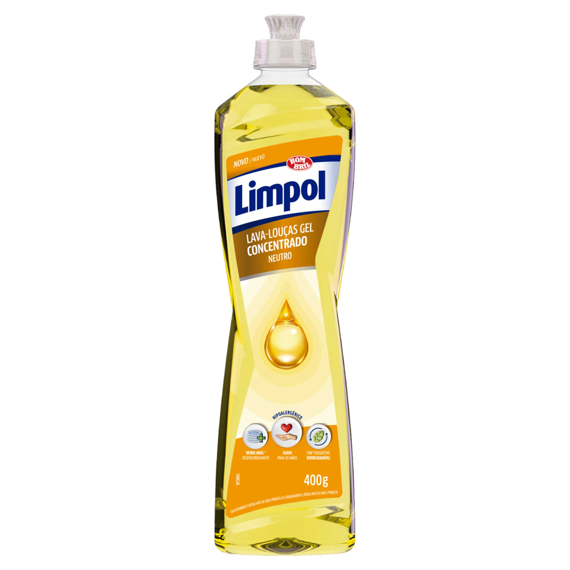 DETERGENTE LIQUIDO GEL CONCENTRADO BOMBRIL LIMPOL 400G NEUTRO
