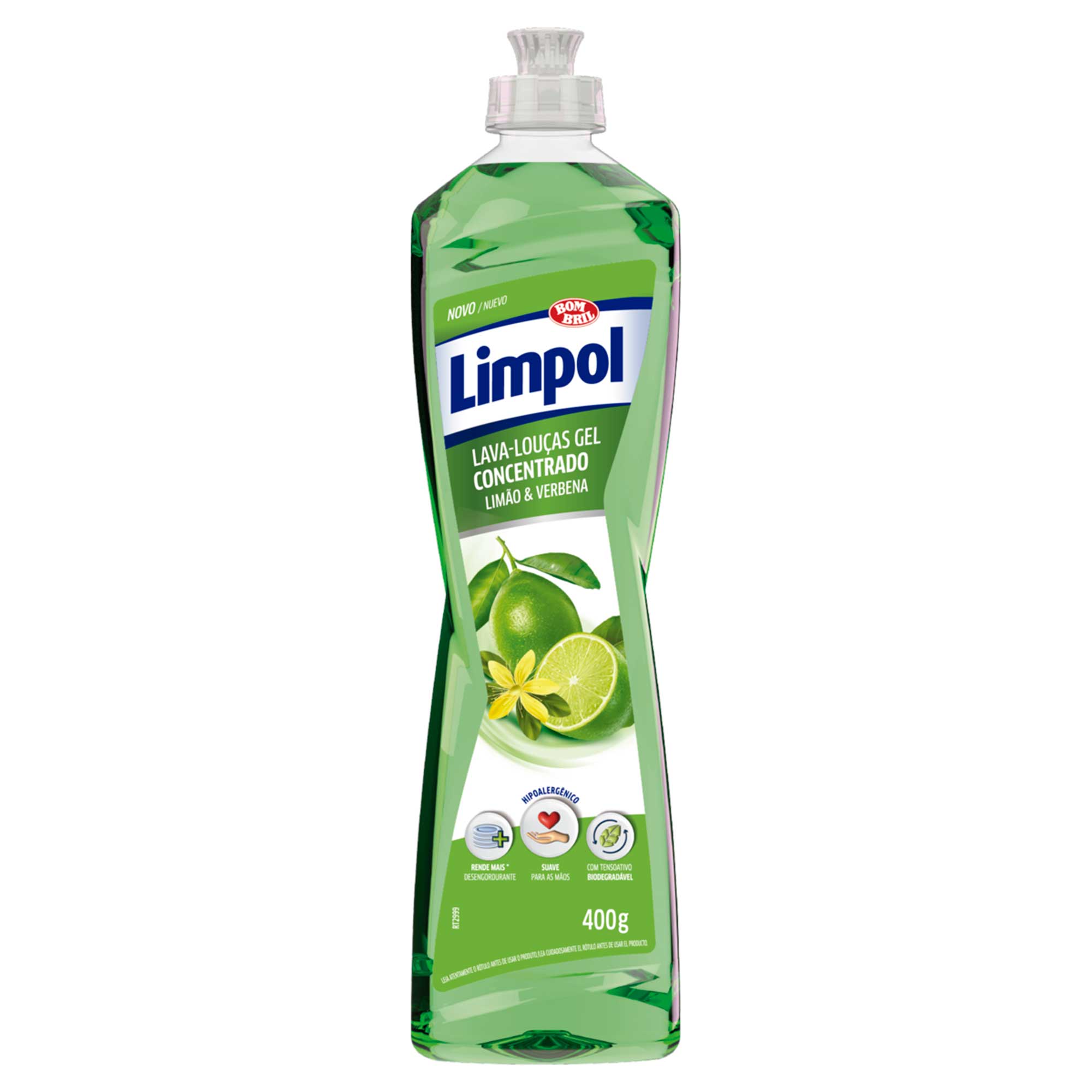 DETERGENTE LIQUIDO GEL CONCENTRADO BOMBRIL LIMPOL 400G LIMAO E VERBENA
