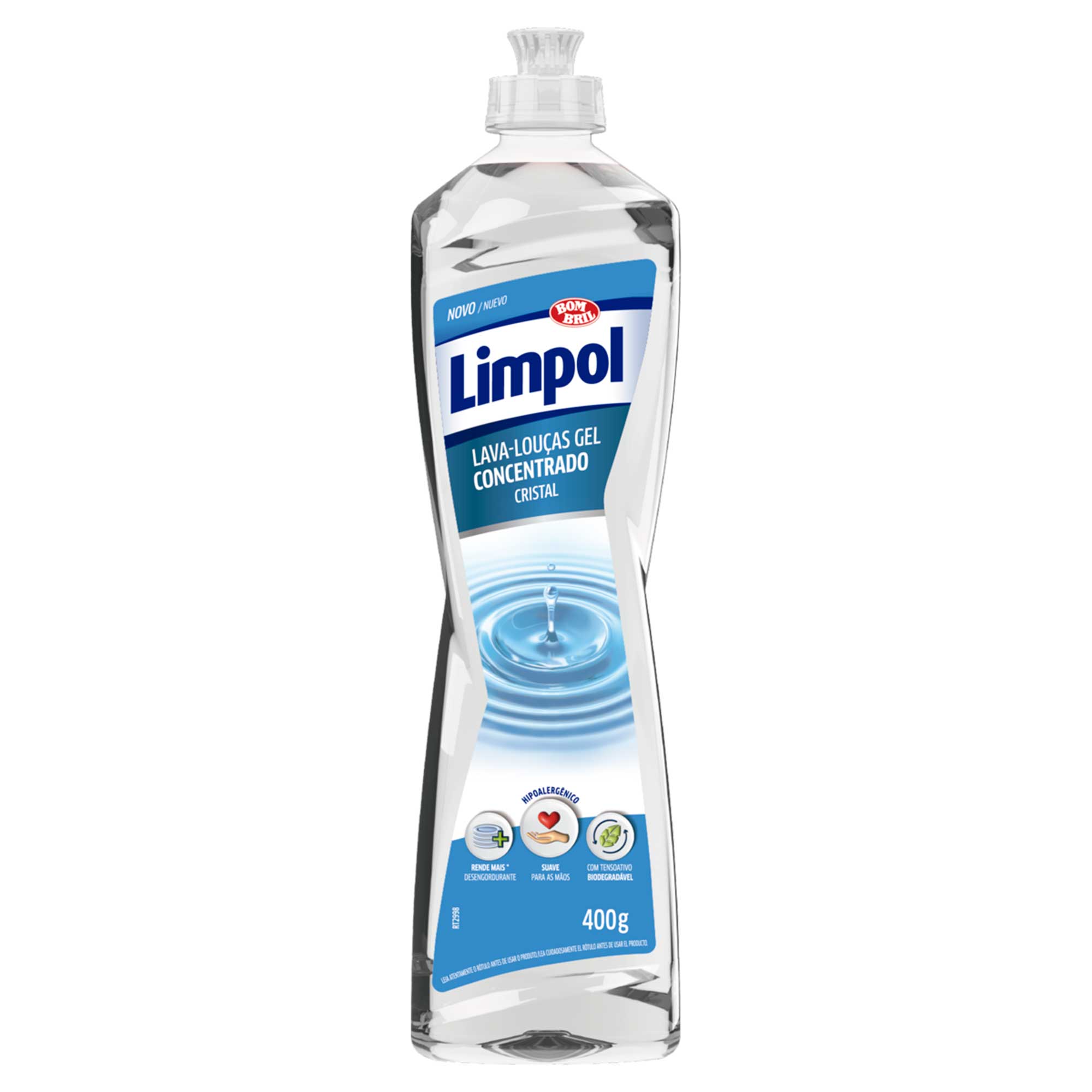 DETERGENTE LIQUIDO GEL CONCENTRADO BOMBRIL LIMPOL 400G CRISTAL