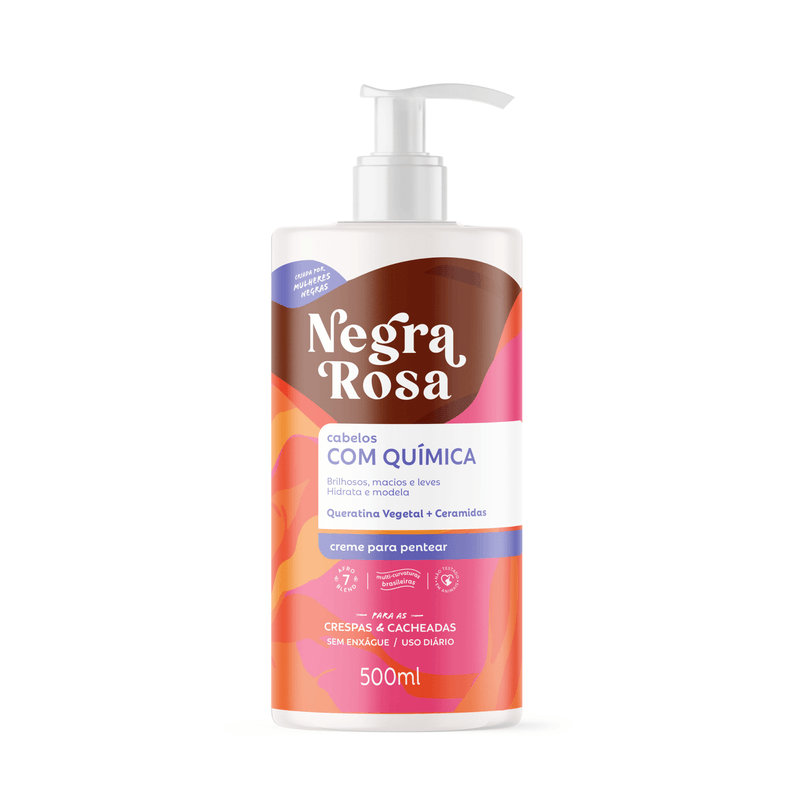 CREME DE PENTEAR NEGRA ROSA 500ML COM QUIMICA