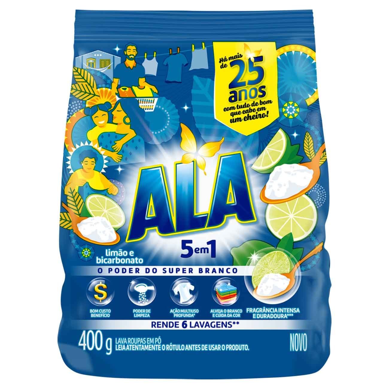 DETERGENTE PO ALA SACHET 400G. LIMAO E BICARBONATO