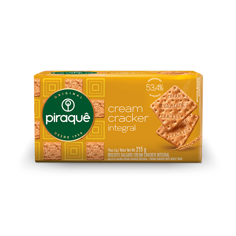 BISCOITO PIRAQUE CREAM CRACKER 215G INTEGRAL