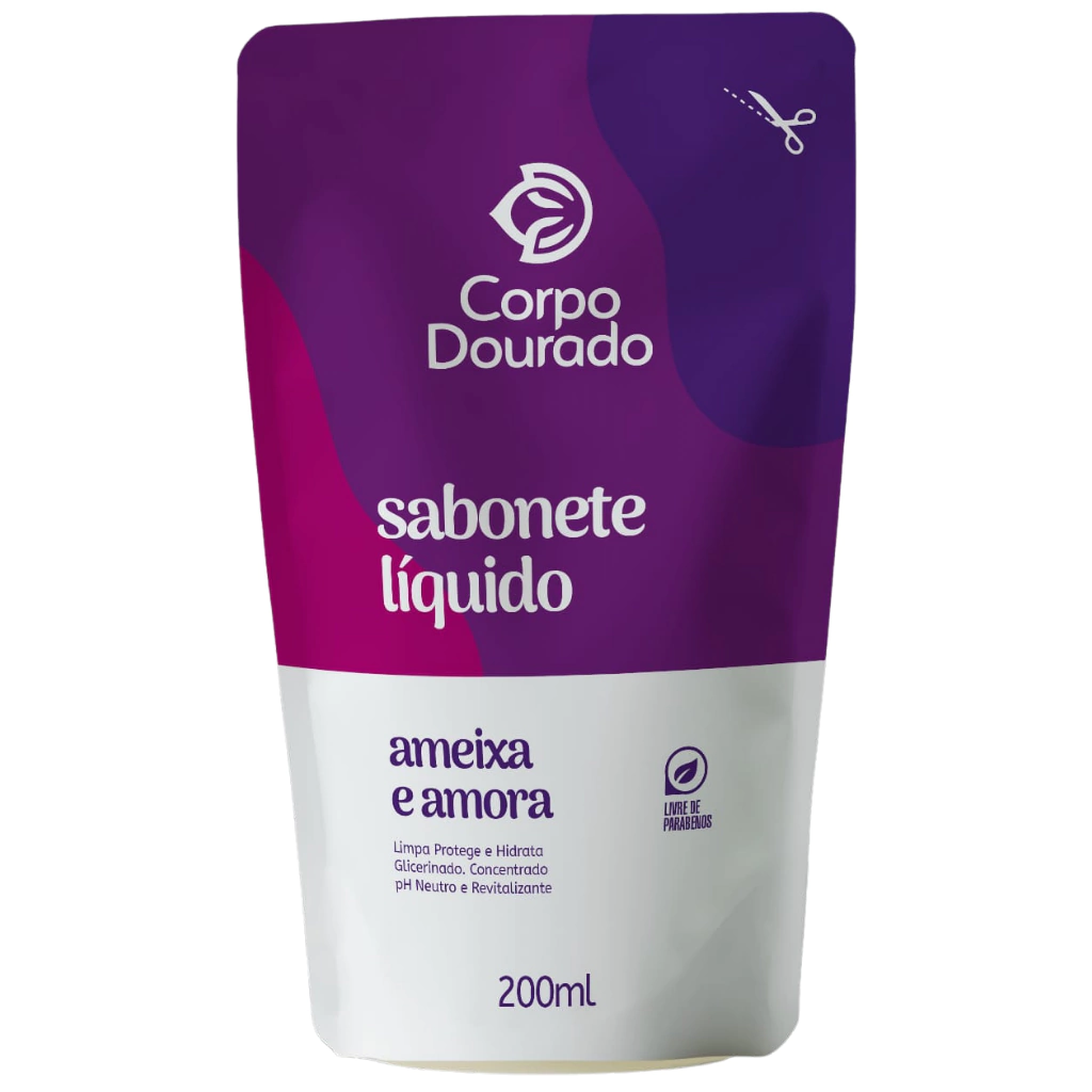 SABONETE LIQUIDO C.DOURADO REFIL 200ML AMORA E AMEIXA