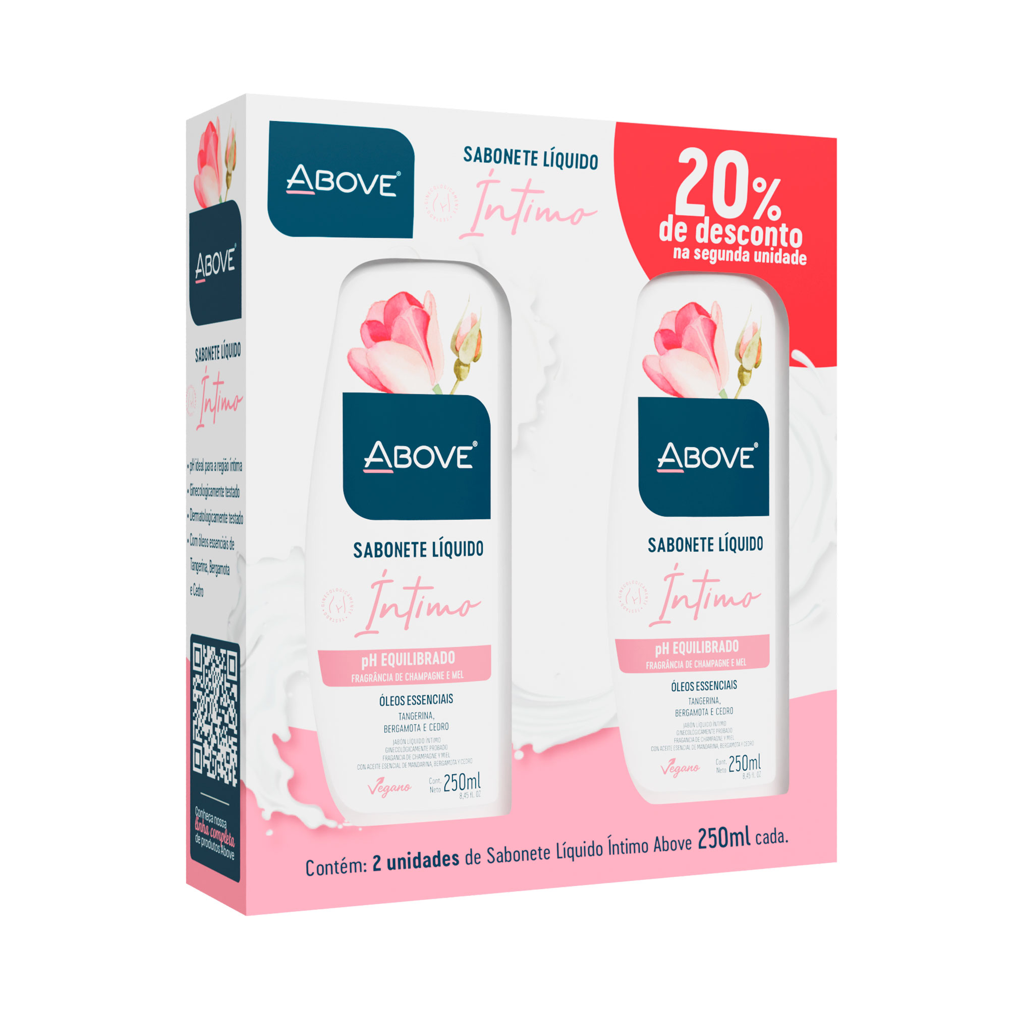 SABONETE LIQUIDO INTIMO ABOVE COM 2 UNIDADES 200ML