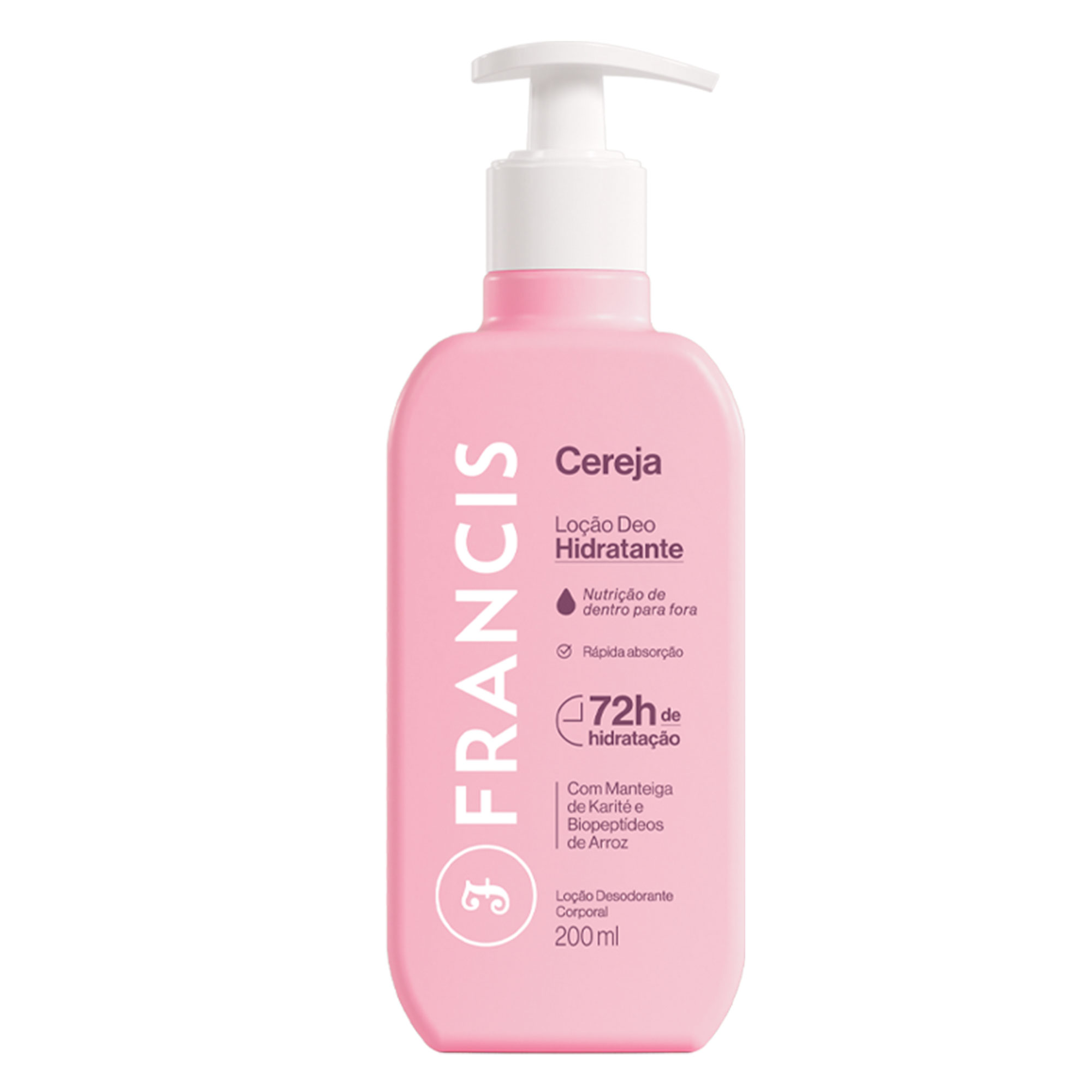 LOCAO DEO HIDRATANTE FRANCIS 200ML CEREJA - ROSA