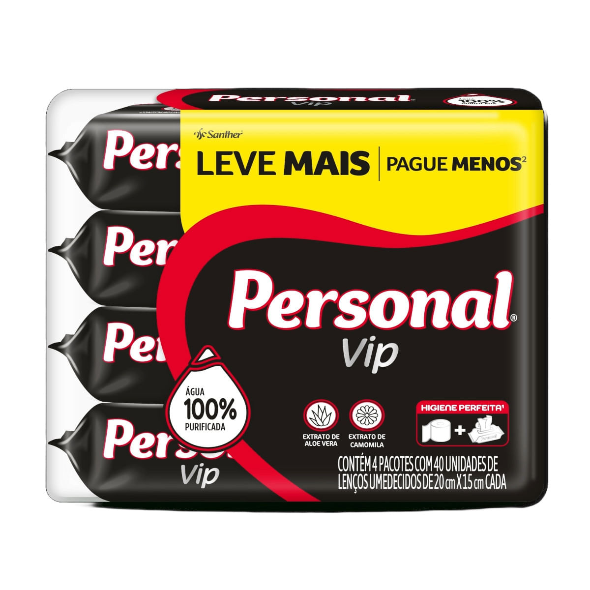 LENCO UMEDECIDO PERSONAL VIP LEVE MAIS PAGUE MENOS COM 40 UNIDADES