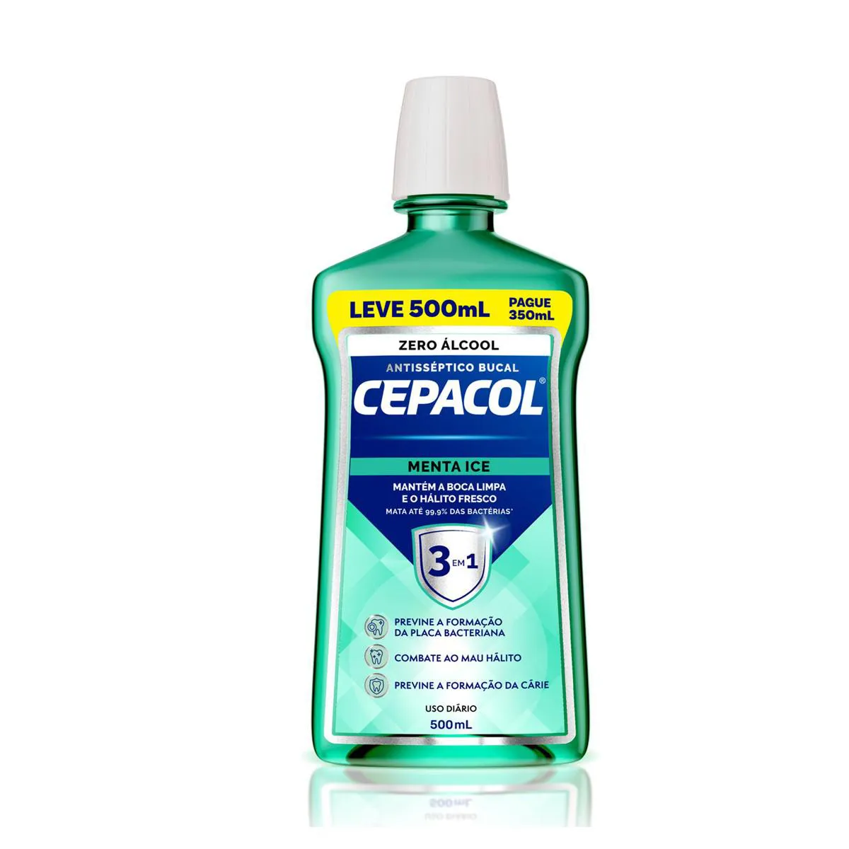 ENXAGUANTE BUCAL CEPACOL S/ALCOOL L500 P350 ML MENTA ICE