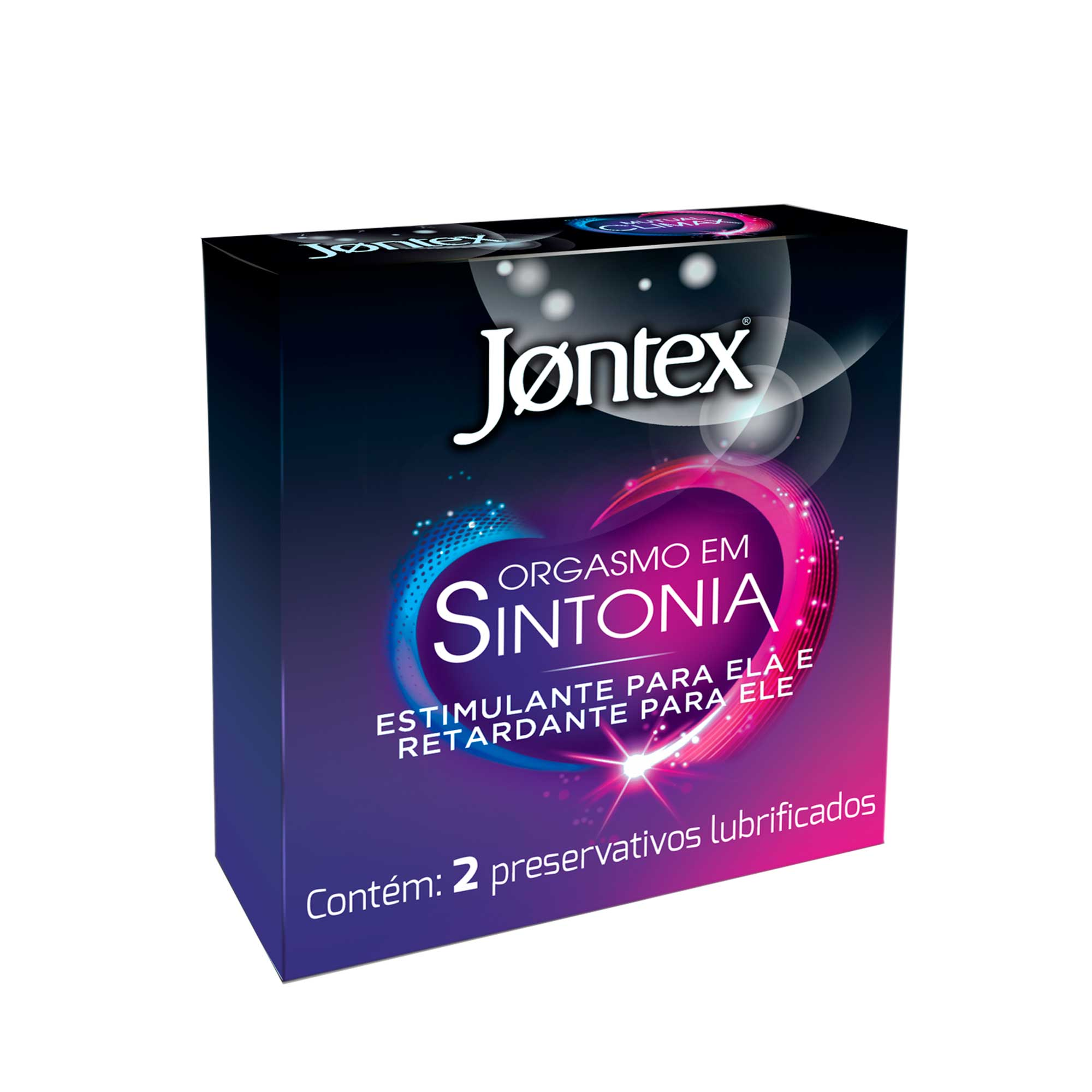 PRESERVATIVO JONTEX LUBRIFICADO C/2UN ORGASMO EM SINTONIA