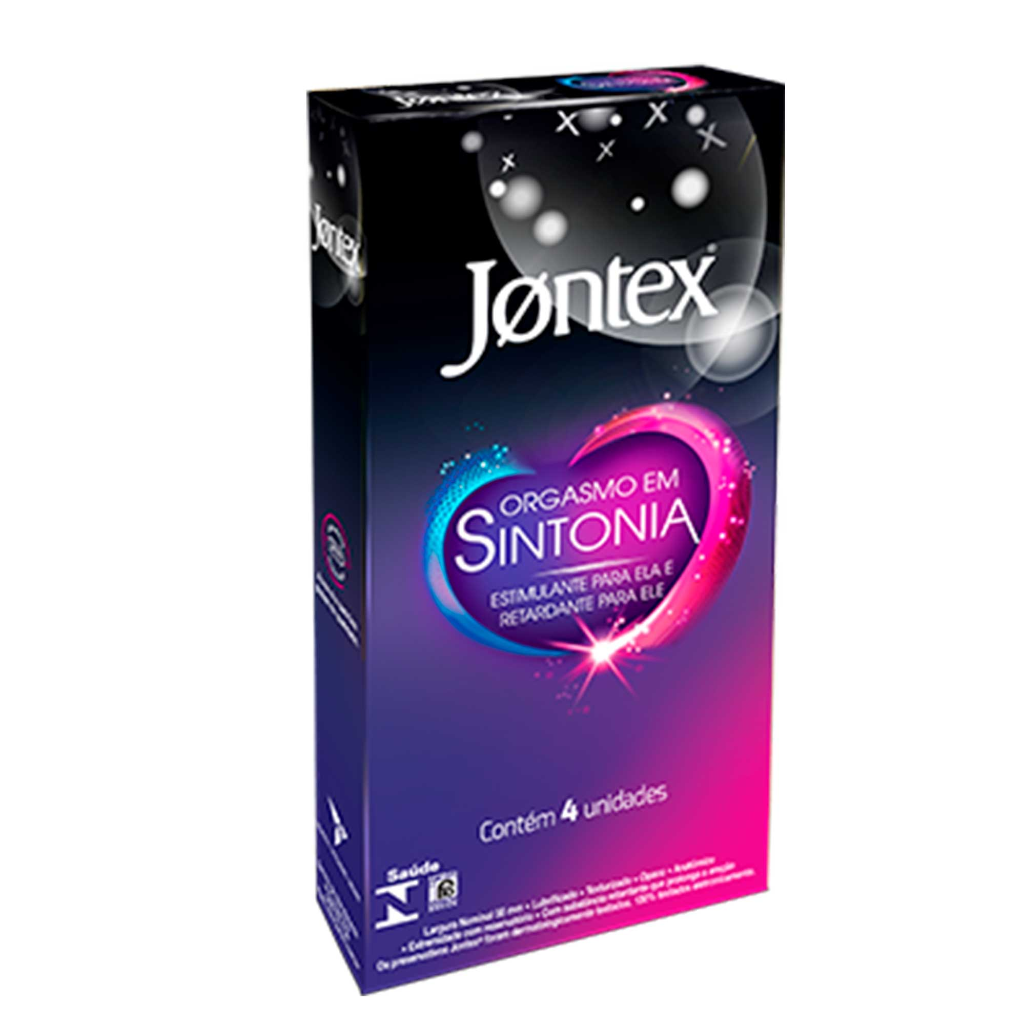 PRESERVATIVO JONTEX LUBRIFICADO C/4UN ORGASMO EM SINTONIA