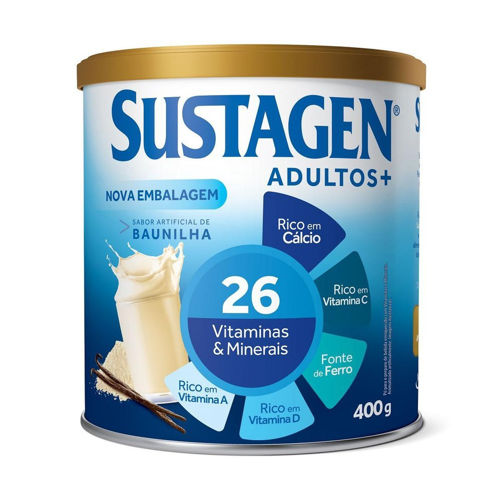 SUSTAGEN ADULTO+ LATA 400G BAUNILHA