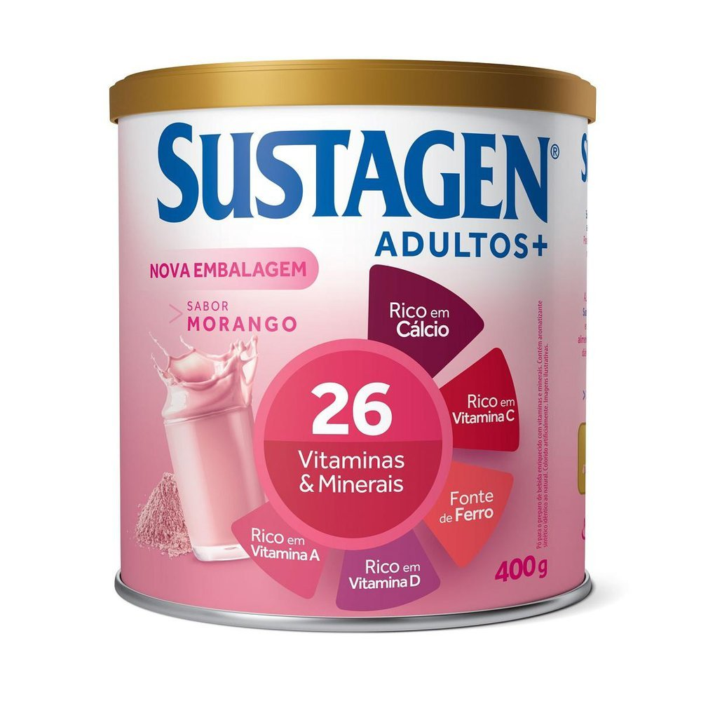 SUSTAGEN ADULTO+ LATA 400G MORANGO