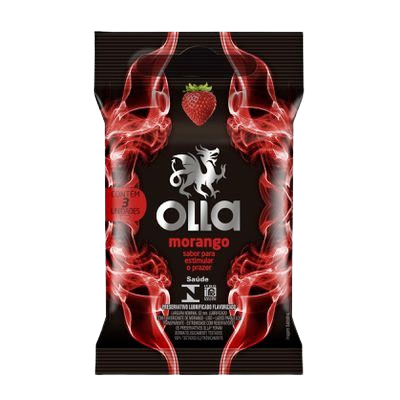 PRESERVATIVO OLLA LUBRIFICADO C/3UN. MORANGO