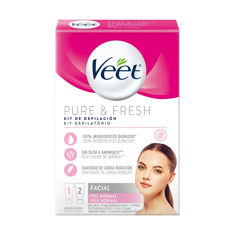 KIT CREME DEPILACAO FACIAL VEET 50ML+POS DEPILATORIO 50ML