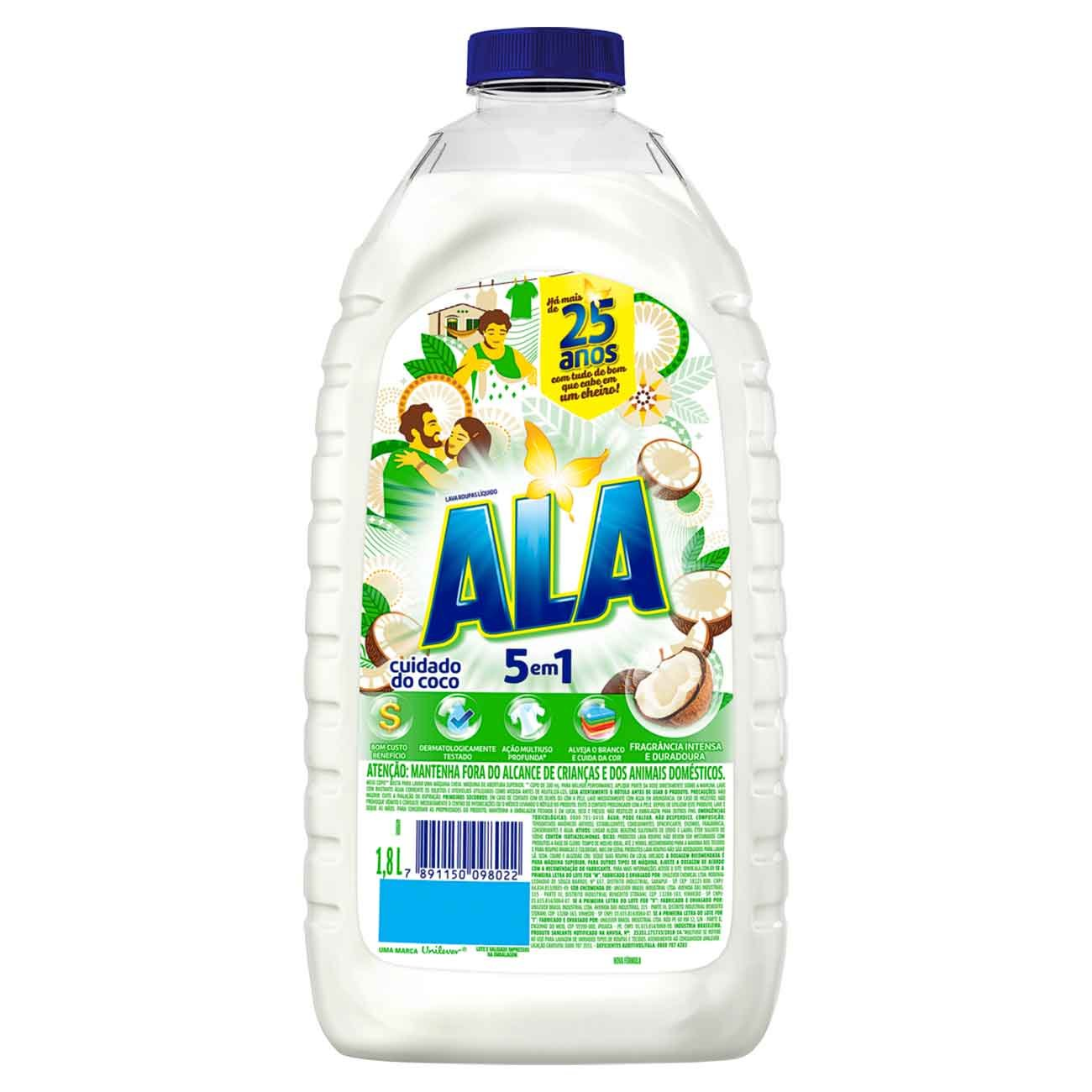 DETERGENTE LIQUIDO ALA 1,8L CUIDADO DO COCO