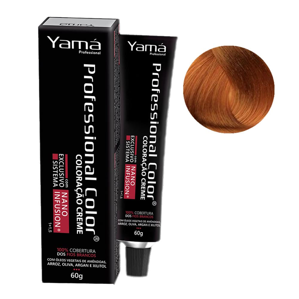 COLORACAO YAMA PROFISSIONAL NANO INFUSION 60G 7.4 LOURO MEDIO ACOBREADO