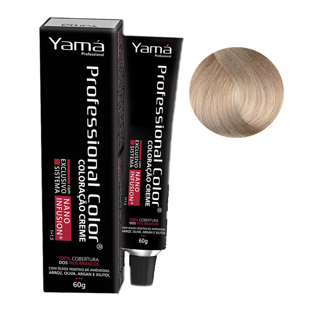 COLORACAO YAMA PROFISSIONAL NANO INFUSION 60G 9.89 SEM AMONIA LOURO MUITO CLARO PEROLADO