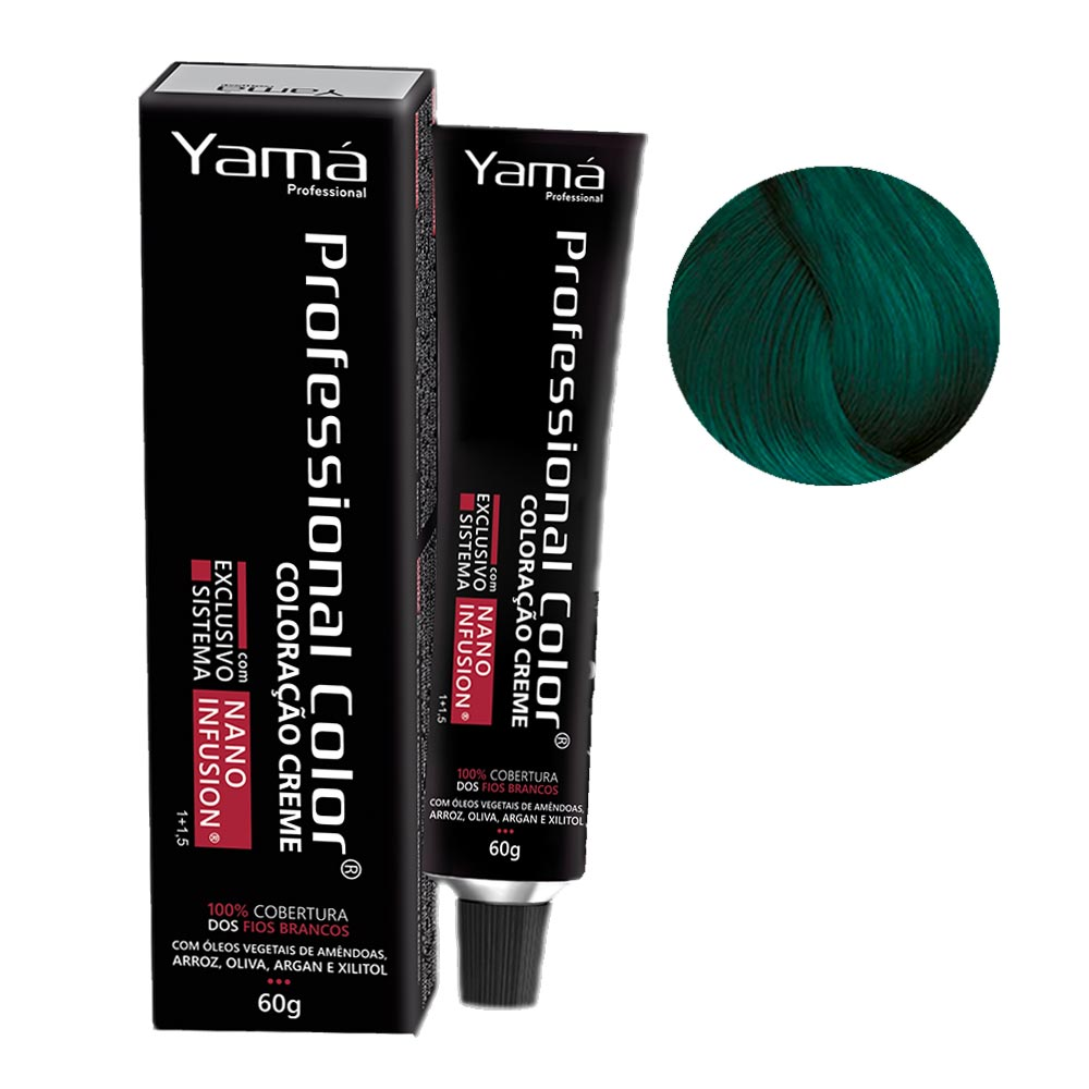 COLORACAO YAMA PROFISSIONAL NANO INFUSION 60G 0.81 MIX VERDE