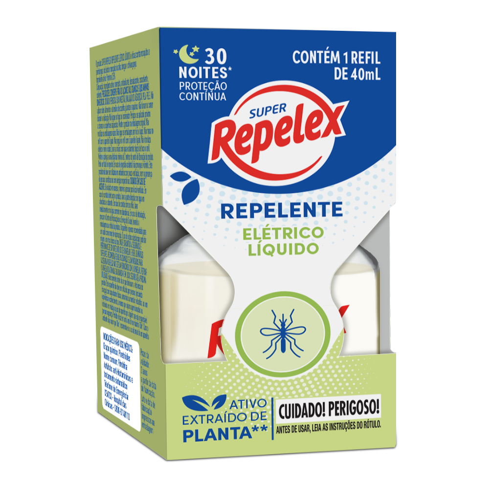 INSETICIDA REPELEX ELETRICO REFIL 40ML 30 NOITES