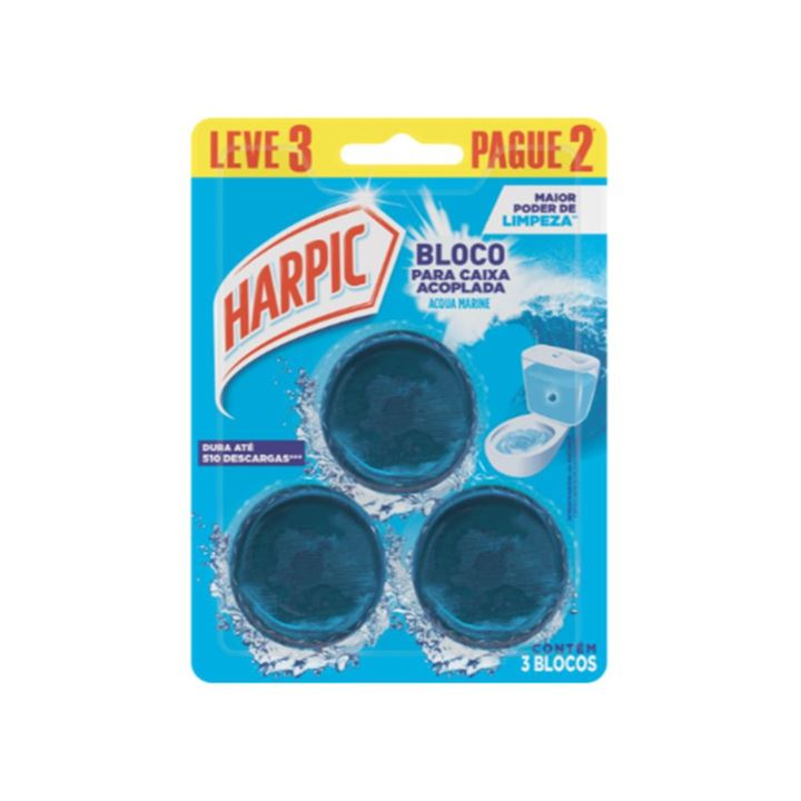 DESINFETANTE HARPIC TABLETE P/CAIXA ACOPLADA L3 P2 ACQUA MARINE