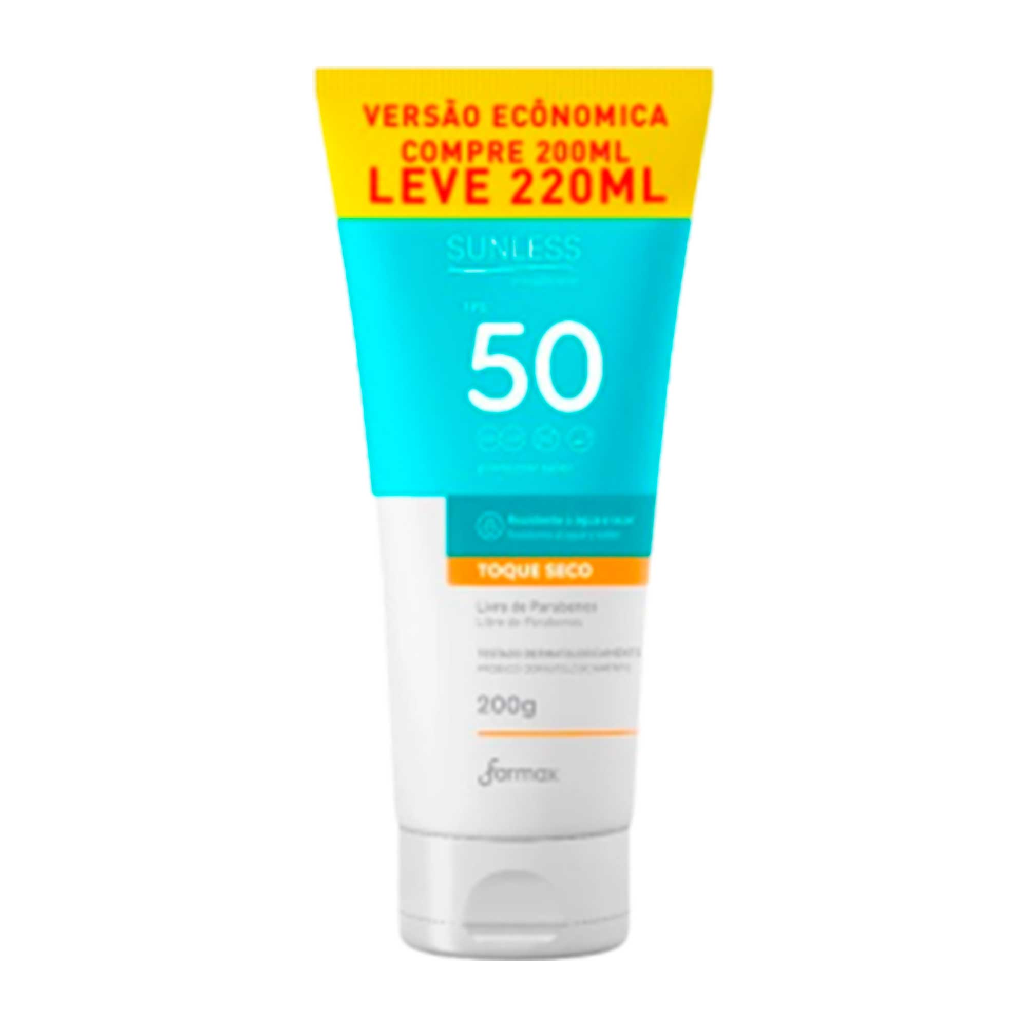 PROTETOR SUNLESS FPS50 LEVE 220G PAGUE 200G