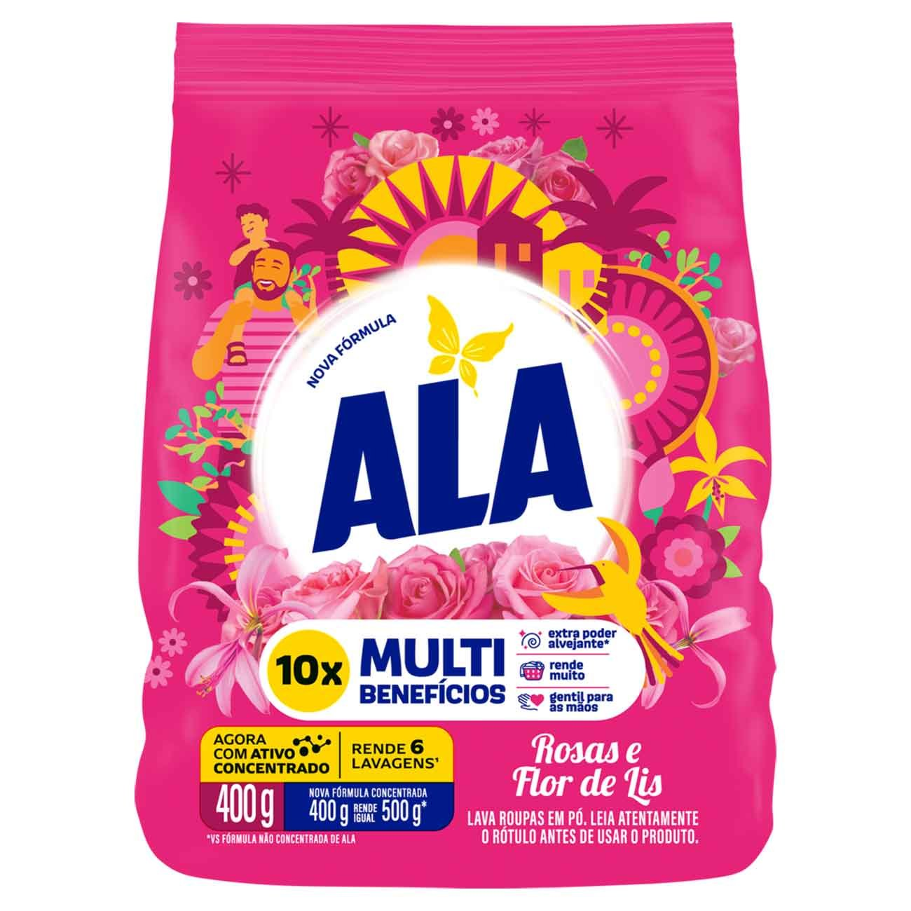 DETERGENTE PO ALA SACHET 400G ROSAS E FLOR DE LIS