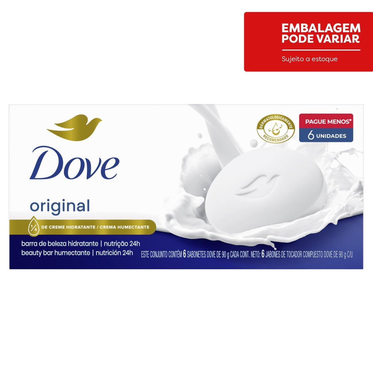 SABONETE DOVE 90G C/6UN LEVE MAIS PAGUE MENOS ORIGINAL