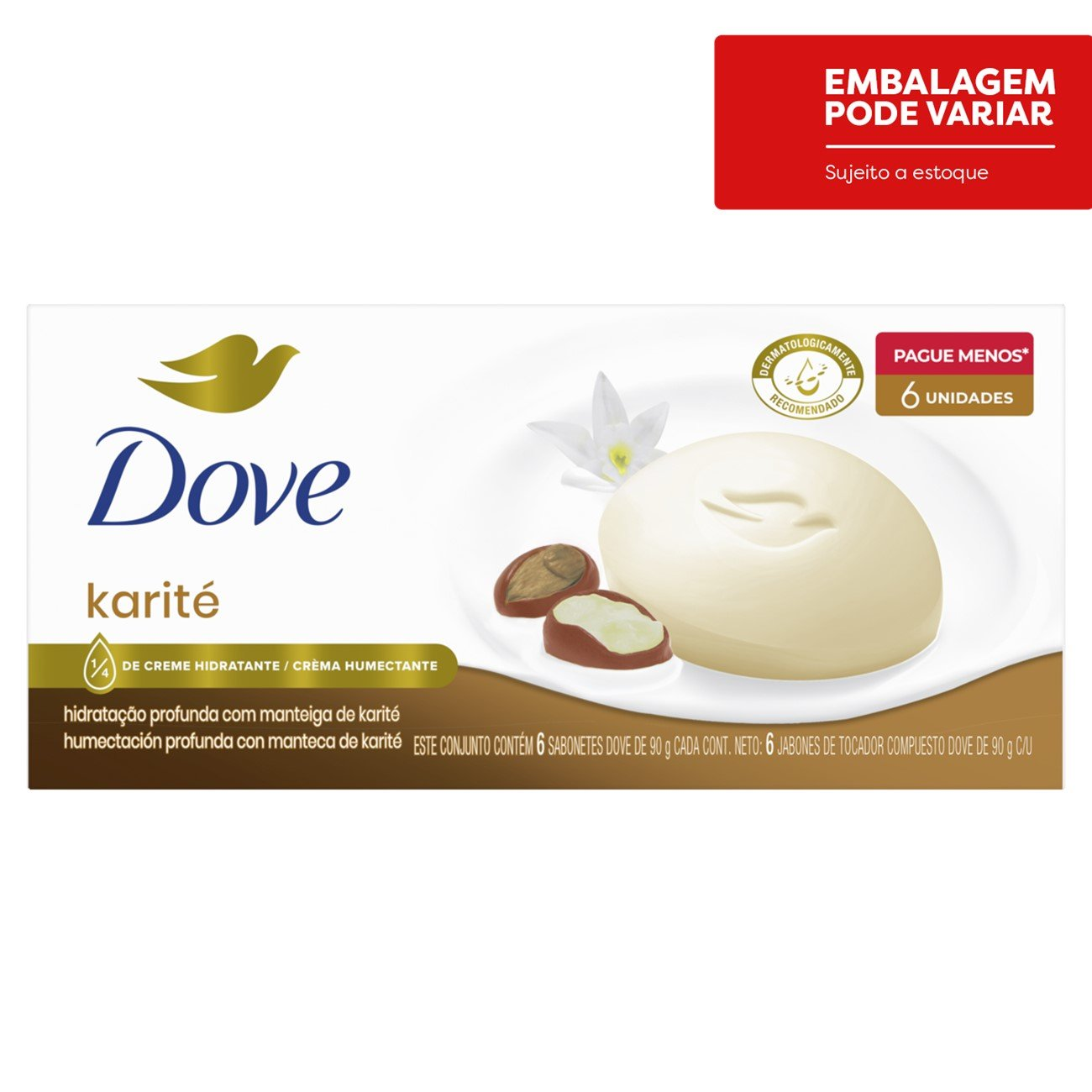 SABONETE DOVE 90G COM 6UN LEVE MAIS PAGUE MENOS KARITE