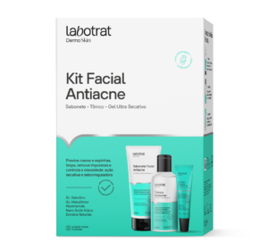 KIT ANTIACNE LABOTRAT COM 3 UNIDADES SABONTE+TONICO+GEL