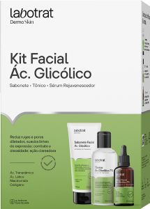 KIT ACIDO GLICOLICO LABOTRAT COM 3UNIDADES SABONETE+TONICO+SERUM