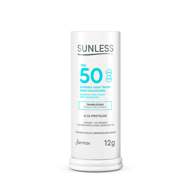 PROTETOR SOLAR SUNLESS STICK FPS50 12G TRANSLUCIDO